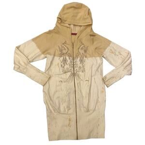 Joomi Joolz Y2K Size Medium Rhinestone Hoodie Long Jacket Sweater Dress Bling